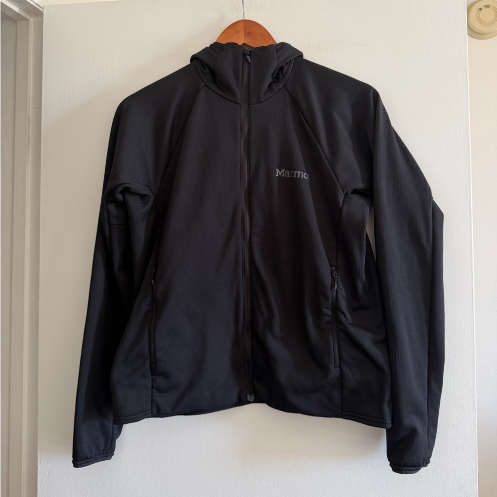Marmot Women’s Black Leconte Full Zip Hooded Jacket size Small EUC - Picture 8 of 15